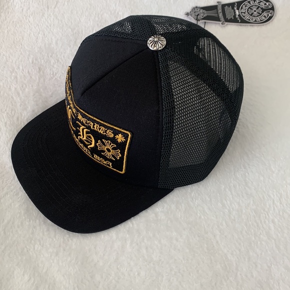 Chrome Hearts Accessories - Chrome Hearts Black and Gold Trucker Hat